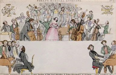 Enveloppe musicale de Foress, publiée par Messrs Fores, vers 1840